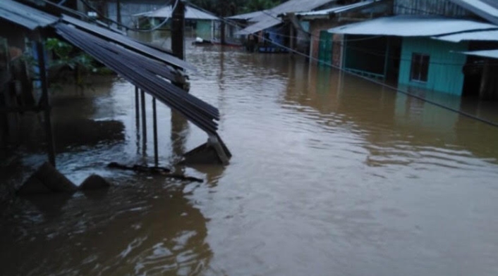 Cinco poblaciones están inundadas en Chocó, tras el desbordamiento del río San Juan.