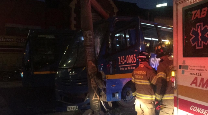Choque de bus del SITP en Teusaquillo