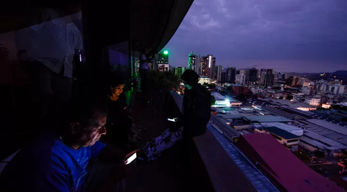 Caracas, en Venezuela, en medio del apagón