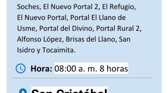 Cortes de agua en Bogotá martes 12 de marzo