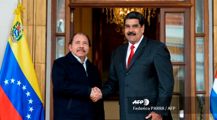 Daniel Ortega y Nicolás Maduro reunidos en Caracas el 5 de marzo de 2018