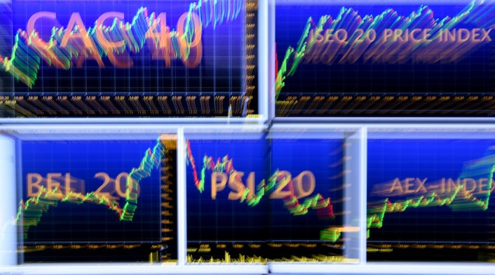 Uno de los páneles indicarores de Euronext