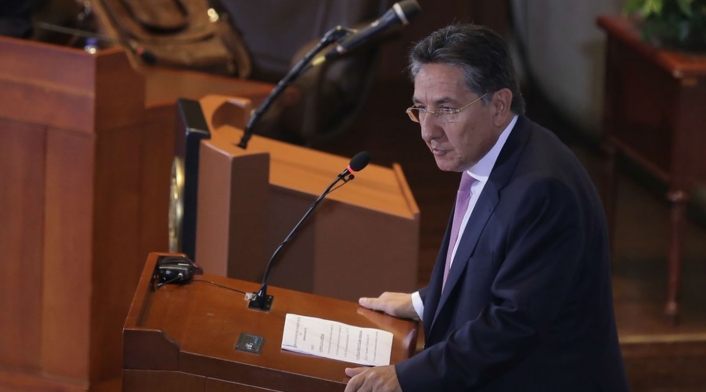 Fiscal Nestor Humberto Martínez en la audiencia pública por uso del glifosato en Colombia. Fiscal Nestor Humberto Martínez