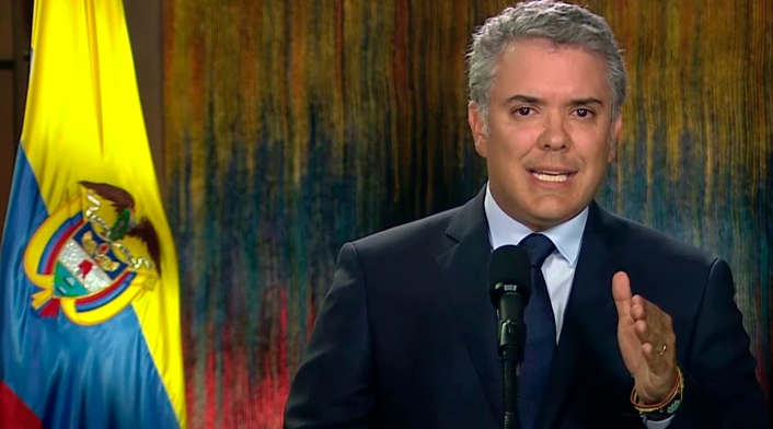 El presidente Iván Duque en la Casa de Nariño