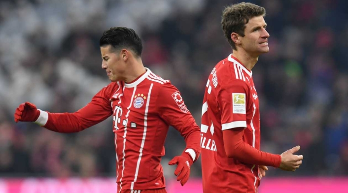 James Rodríguez y Thomas Müller
