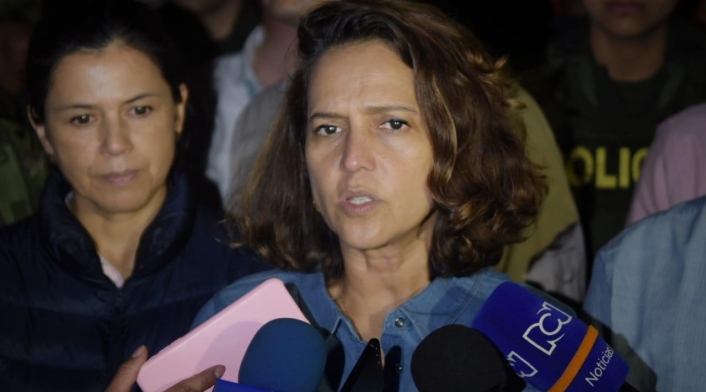 Ministra del Interior, Nancy Patricia Gutiérrez, en la Minga indígena del Cauca