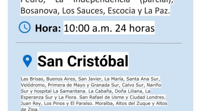 Plantilla cortes de luz