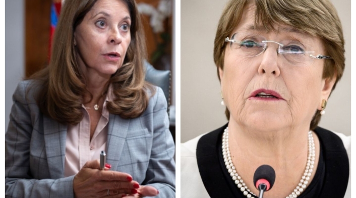 Marta Lucía Ramírez y Michelle Bachelet Marta Lucía Ramírez y Michelle Bachelet