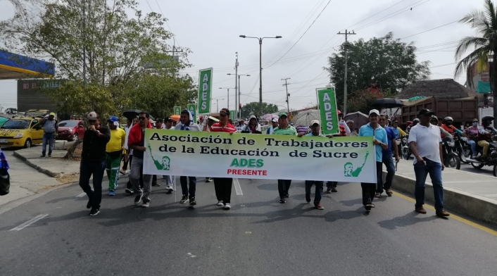 Protestas de profesores en Sincelejo.