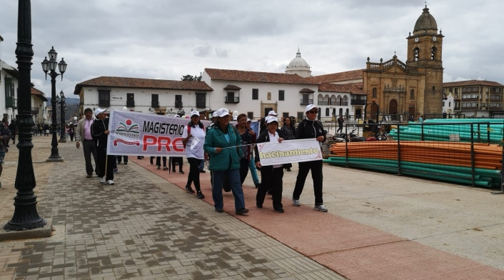 Protestas de profesores en Tunja.