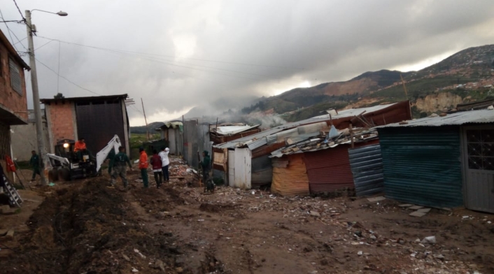 Deslizamientos en Ciudad Bolívar Barrio Divino Niño, afectado por los deslizamientos en Ciudad Bolívar