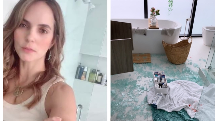 Catalina Aristizabal sufrió accidente en el baño de su casa.