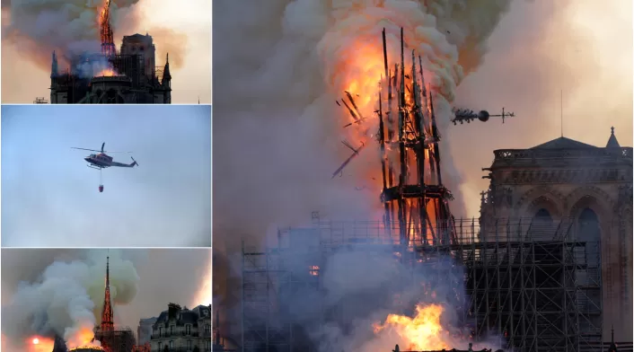 La Catedral de Notre Dame de París, en medio del fuego