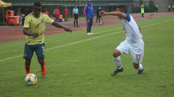Selección Colombia Sub-20, en su juego contra Panamá. Selección Colombia Sub-20, en su juego contra Panamá.