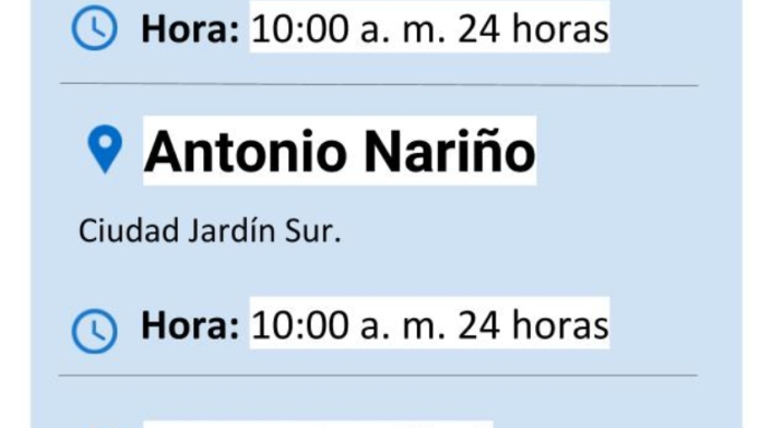 Cortes de agua en Bogotá jueves 4 de abril