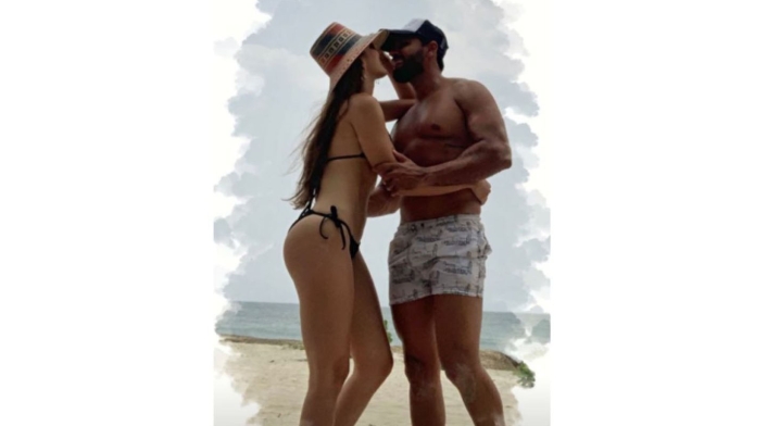 La actriz compartió fotografías junto a su pareja en la playa.