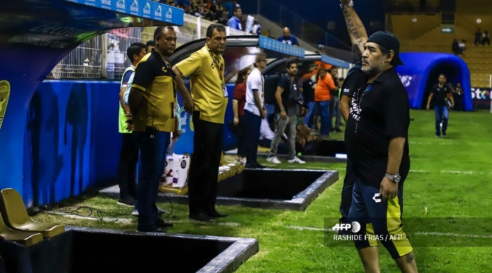 Diego Armando Maradona, director técnico del club Dorados de Sinaloa. Diego Armando Maradona, director técnico del club Dorados de Sinaloa.