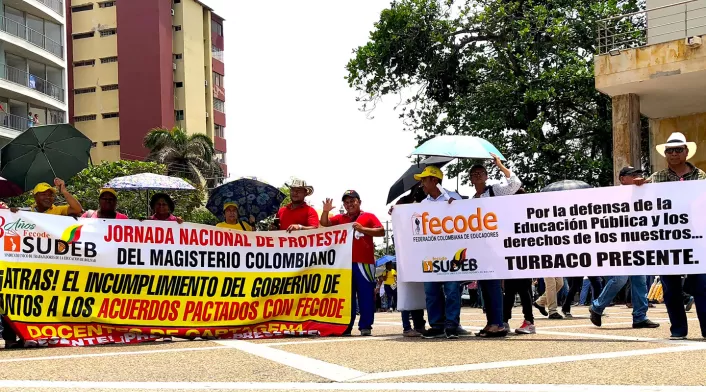 Docentes de Fecode en paro, el 10 de mayo de 2018 en Barranquilla