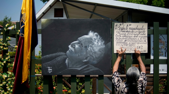 La fachada de la casa de Gabriel García Márquez en Aracataca (Magdalena)