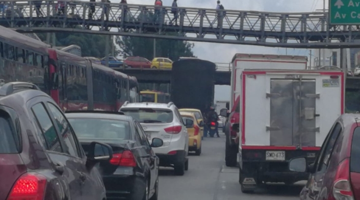 Trancón en Transmilenio