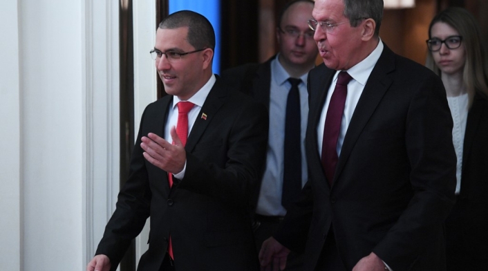 Jorge Arreaza y Serguéi Lavrov, ministros de exteriores de Venezuela y Rusia