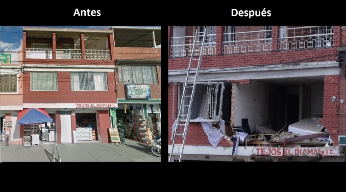Antes y después de la explosión del barrio La Estrada