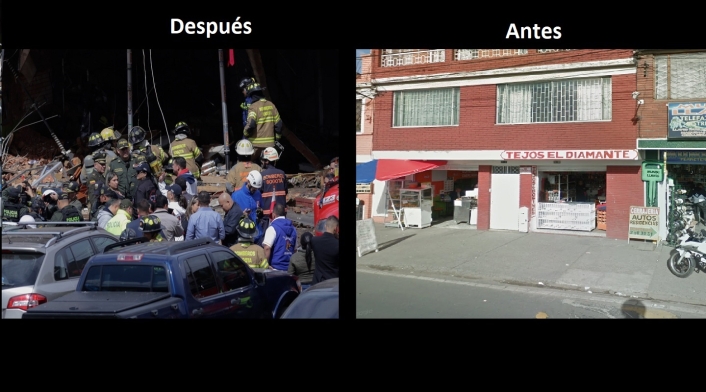 Antes y después de la explosión del barrio La Estrada