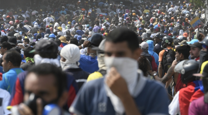 Opositores al régimen de Nicolás Maduro concentrados en Caracas