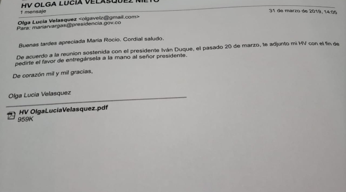 Correo de Olga Lucía Velásquez Correo de Olga Lucía Velásquez