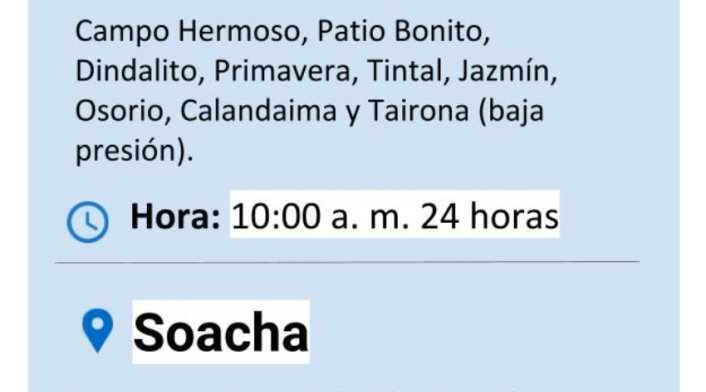 Cortes de agua en Bogotá viernes 17 de mayo