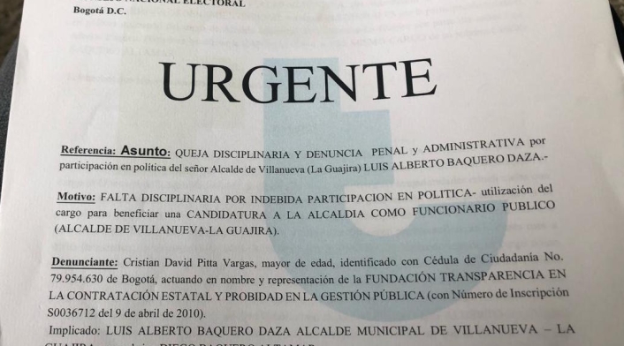 Denuncia participación política en la Guajira
