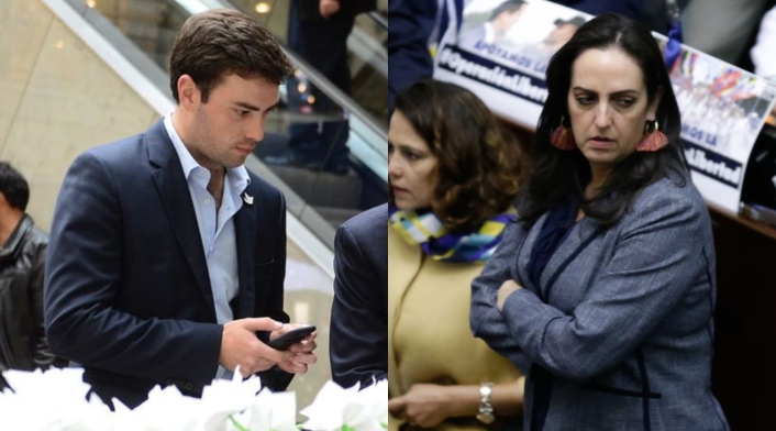 Esteban Santos y María Fernanda Cabal, enfrentados.