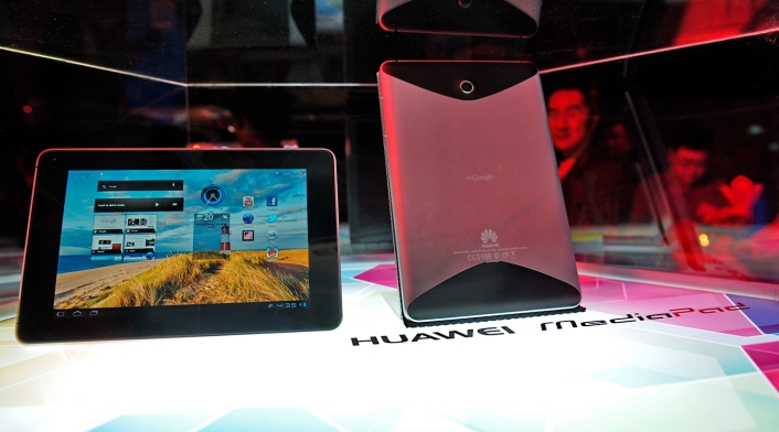 Dispositivos Huawei expuestos en Singapur el 20 de junio de 2011