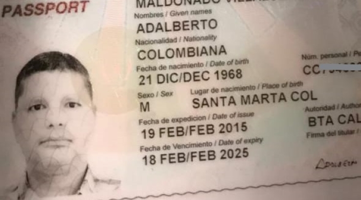 Pasaporte del colombiano detenido en aeropuerto de Barcelona