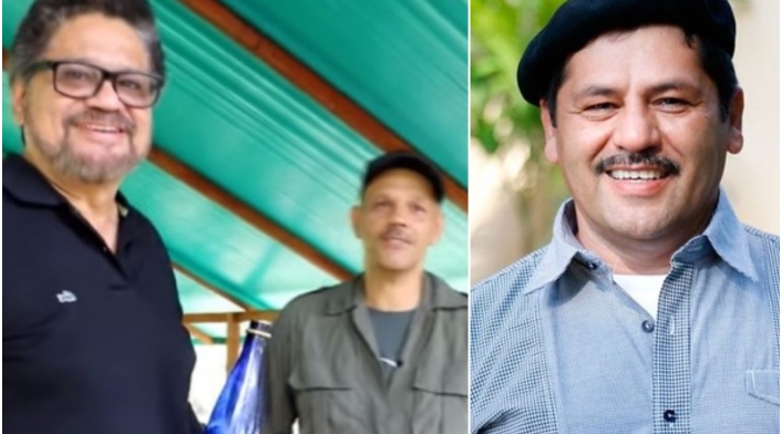 Alias Iván Márquez, El Paisa y Romaña, integrantes de la extinta Farc
