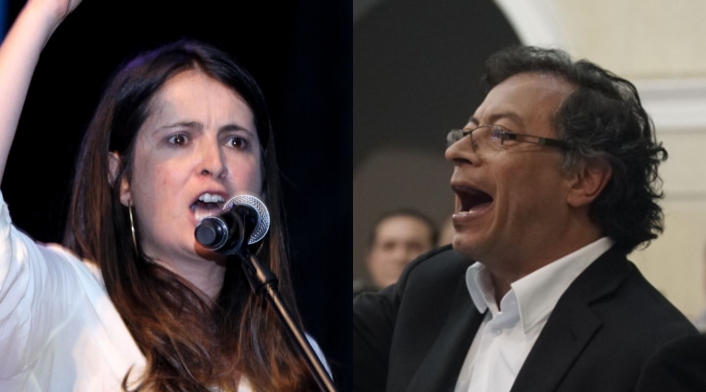 Paloma Valencia y Gustavo Petro, enfrentados.