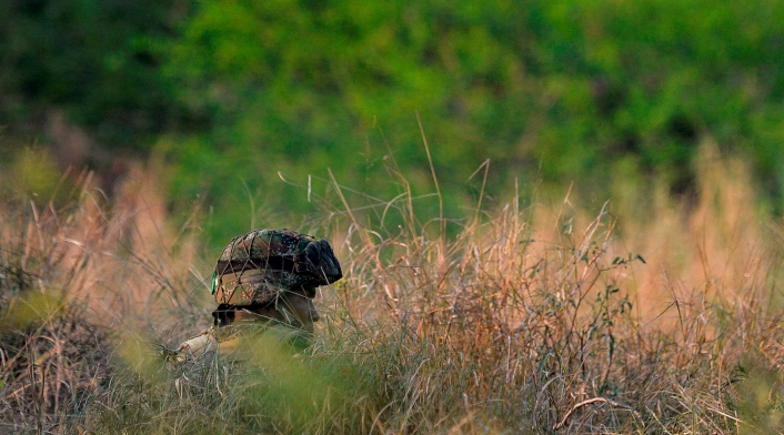 Un soldado colombiano. Imagen de ilustración Un soldado colombiano vigilando la zona fronteriza con Venezuela