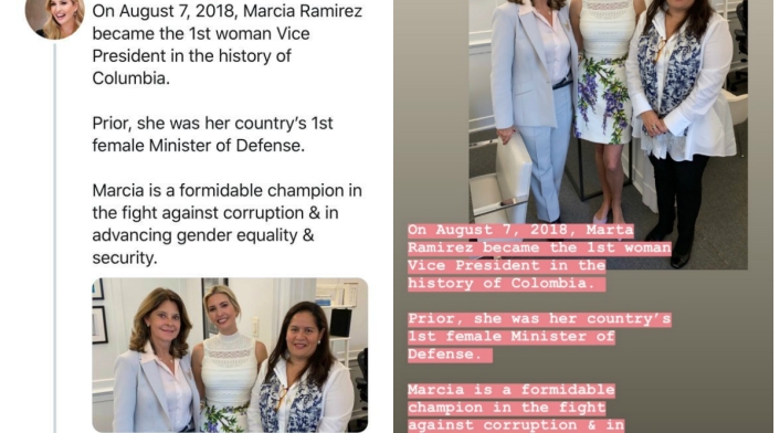 Twitter e Instagra de Ivanka Trump