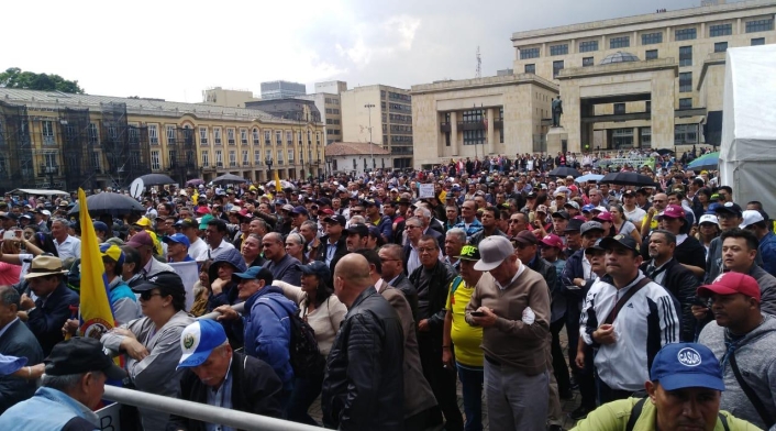 Protesta de militares y policías en retiro