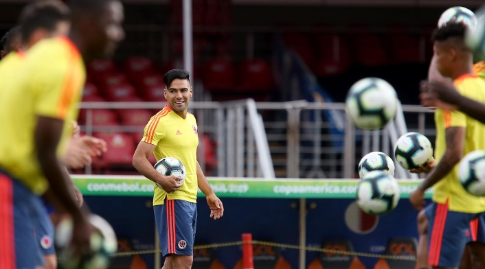 Falcao no será titular con Colombia en el partido ante Catar. Copa América · Entrenamiento Selección Colombia