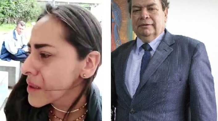 Maryory Andrea Carvajal Suárez, periodista agredida por Gustavo Castro (der)