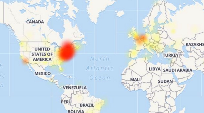 Mapa de caída de Youtube y Google Mapa de caída de Youtube y Google
