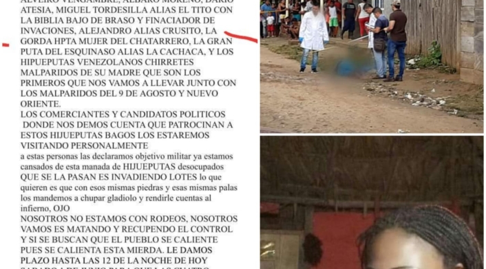 Panfleto amenazante el circula en Córdoba