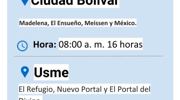 Plantilla cortes de agua martes 4 de junio de 2019