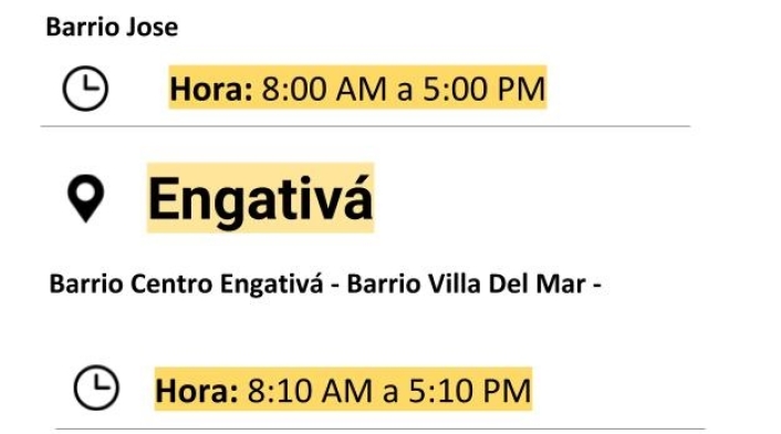 Plantilla cortes de luz martes 4 de junio