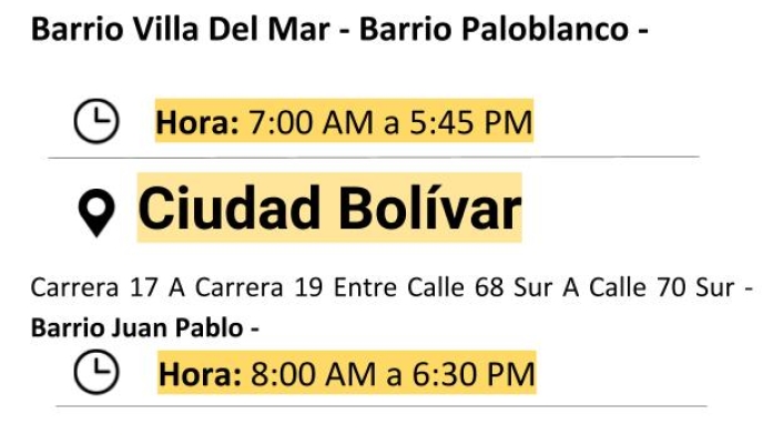 Plantilla cortes de luz miércoles 19 de junio de 2019
