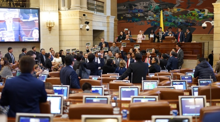 Plenaria de Cámara de Representantes. Partidos protestan contra Jesús Santrich en la Plenaria de Cámara