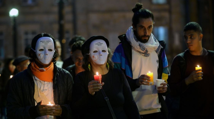 Protesta contra asesinatos de líderes sociales.