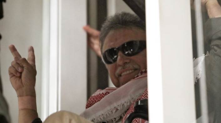 Jesús Santrich, poco después de recuperar su libertad, en Bogotá.