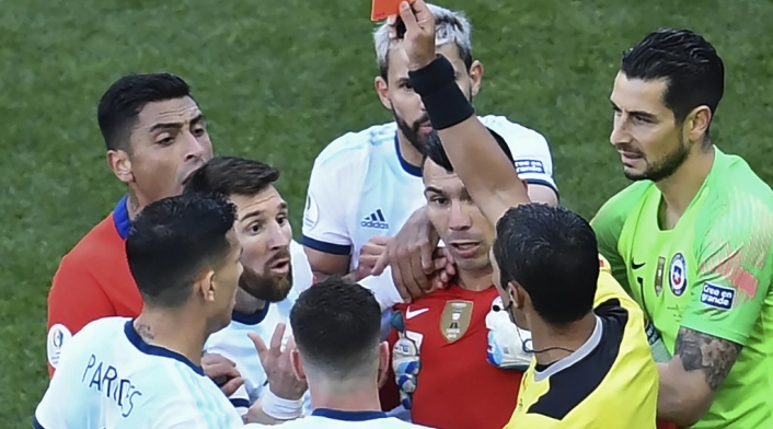 Messi vio la roja en el partido por el tercer puesto de la Copa América Brasil 2019